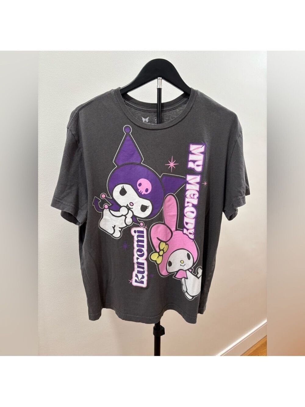 293. Sanrio My Melody and Kuromi Graphic Tee Gray XL
